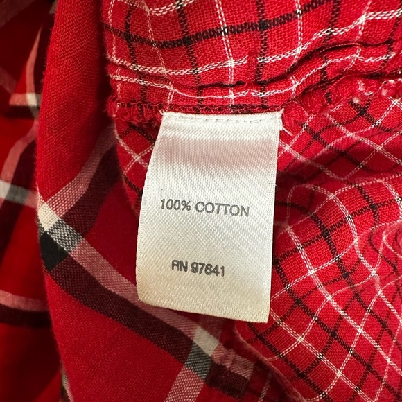 J. Jill Red and Black Flannel Button Down Shirt - Picture 7 of 7